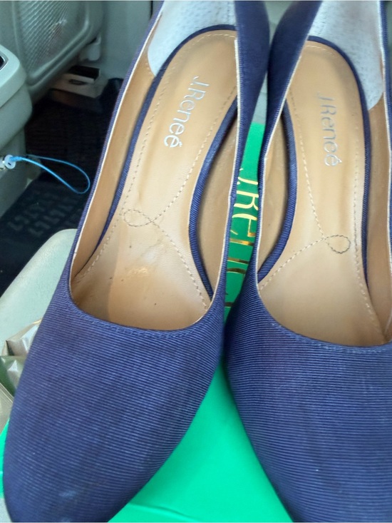 J.Renee Shoes - J. Renee Gilana Navy Pointed Toe Pumps ~ Fancy Heel size 9.5